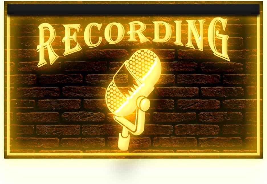 140006 recording on the air radio studio display led light neon sign 12 x 8 inches green 1