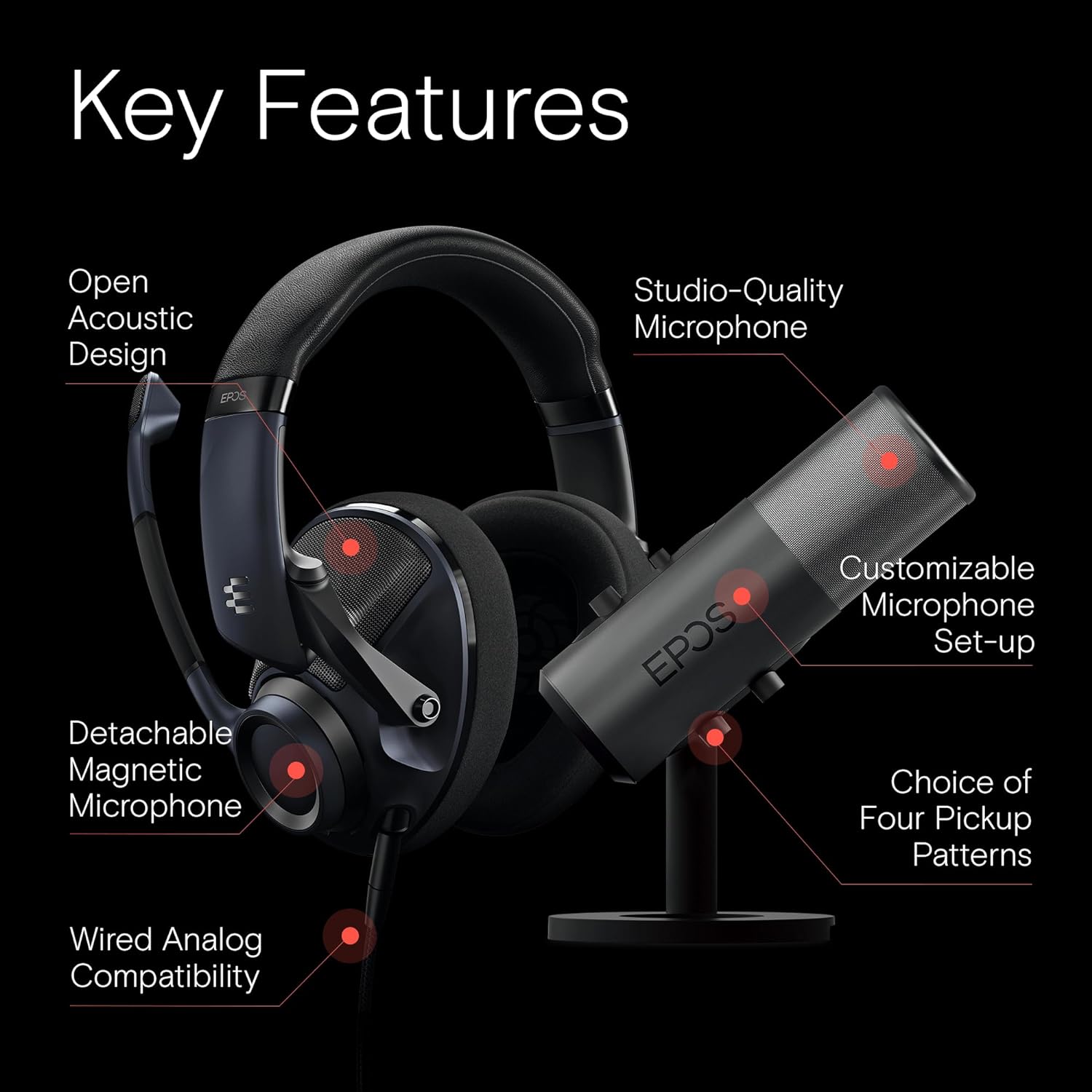 epos h6pro b20 streaming bundle open acoustic gaming headset and microphone set wired gaming headphones gaming mic bundl 1